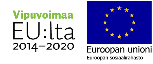Vipuvoimaa EU:lta -logo ja Euroopan sosiaalirahaston logo.