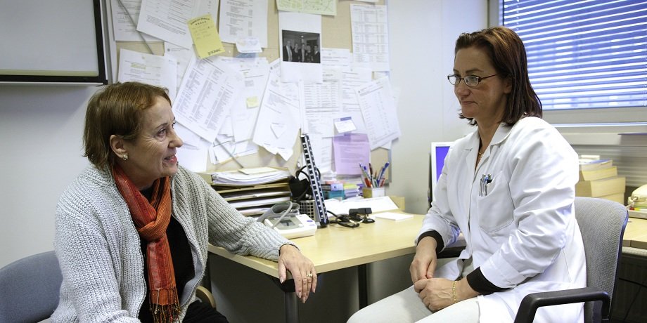 A lady on a doctor's appointment.