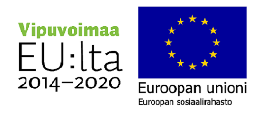 Vipuvoimaa EU:lta 2014-2020 -logo, Euroopan sosiaalirahaston EU-lippulogo
