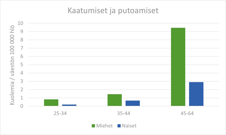 Tilastokuvio, päähavainnot kerrottu sivun tekstissä.