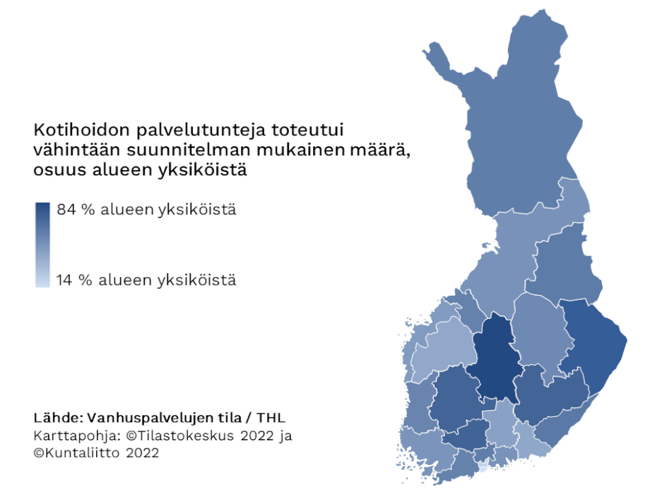 Yksiköiden osuus oli alle 20 prosenttia Helsingissä ja Vantaan ja Keravan alueella. Yksiköiden osuus oli 39–49 prosenttia Etelä-Pohjanmaalla, Kymenlaaksossa, Päijät-Hämeessä, Pohjanmaalla, Varsinais-Suomessa ja Pohjois-Pohjanmaalla. Yksiköiden osuus oli 50–61 prosenttia Itä-Uudellamaalla, Pohjois-Savossa, Satakuntassa, Länsi-Uudellamaalla, Keski-Pohjanmaalla, Lapissa, Keski-Uudellamaalla, Kainuussa ja Etelä-Karjalassa. Yksiköiden osuus oli yli 70 prosenttia Pirkanmaalla, Etelä-Savossa, Kanta-Hämeessä, Pohjois-Karjalassa ja Keski-Suomessa.