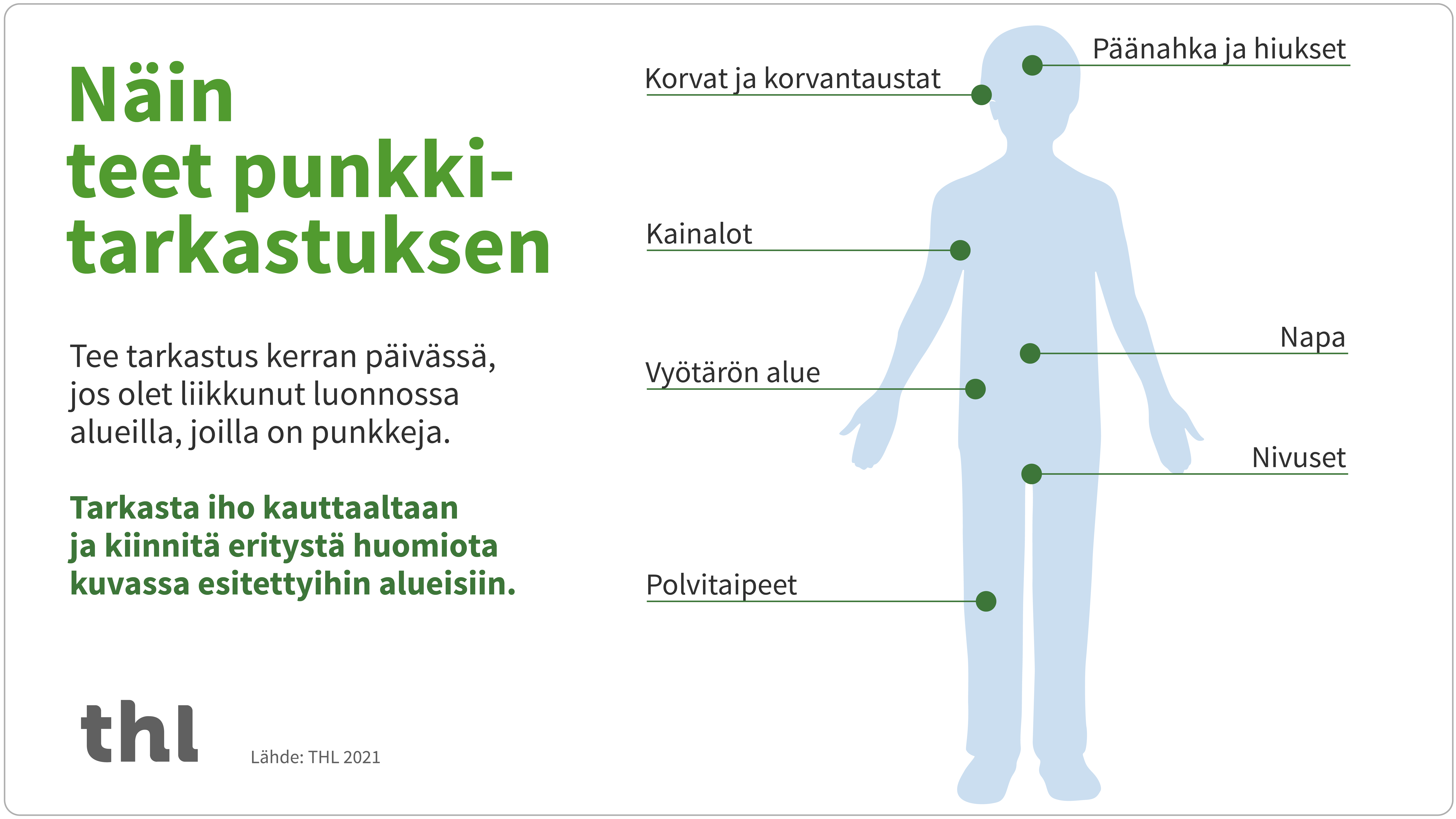 näin teet punkkitarkastuksen, tiedot löytyvät tekstistä.