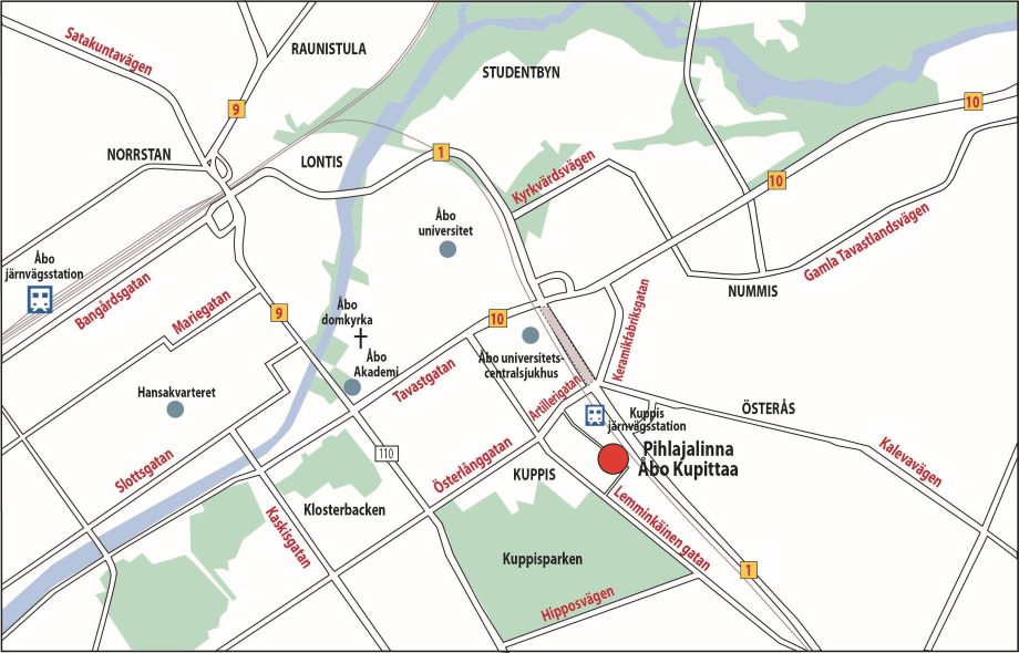 Karta: Pihlajalinna Turku Kupittaa