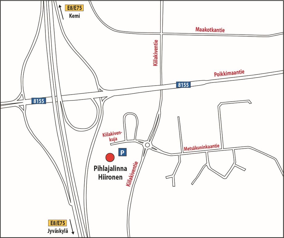 Karta: Pihlajalinna Hiironen (närområde)