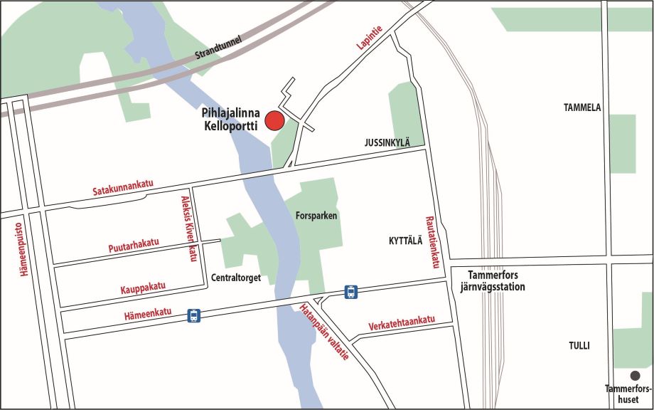 Karta: Pihlajalinna Kelloportti, Tammerfors