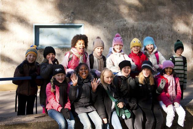 Children in the school yard.