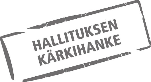 Hallituksen kärkihanke -leima.