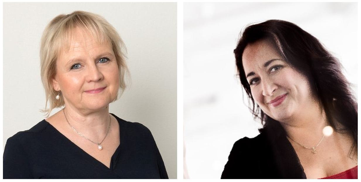 Katri-Leena Launis ja Maria Di Piazza hymyilevät.