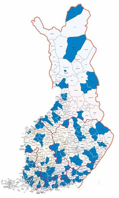 Terveys 2000 tutkimuspaikkakunnat