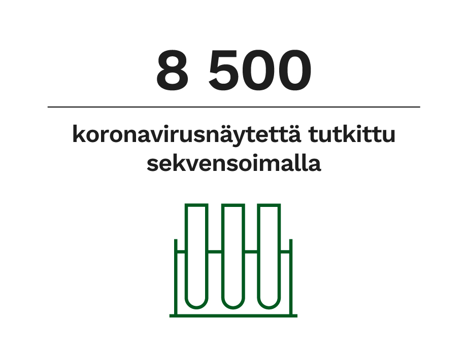 8 500 koronavirusnäytettä tutkittu sekvensoimalla.