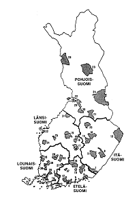 Map of the Mini-Finland Health Survey (MF)
