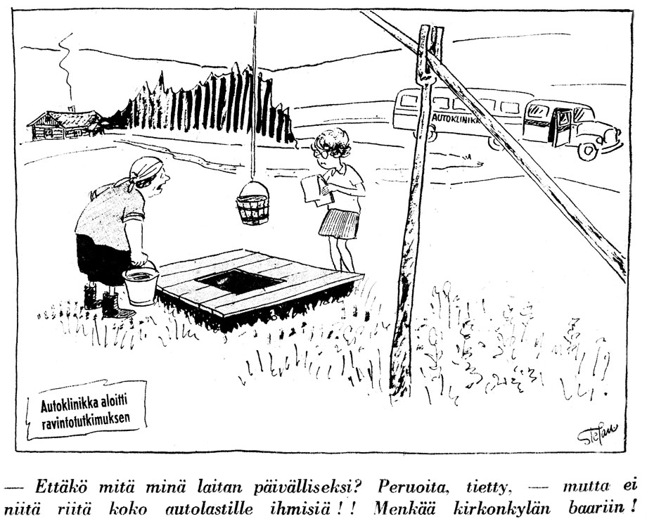 “The first dietary history interview”. Suomen Sosiaalidemokraatti 13.6.1967 (Published in the book Mobile Clinic with the permission of the creator)