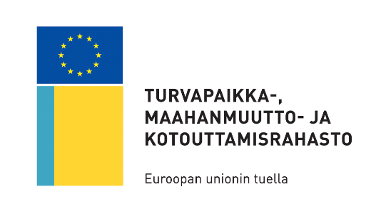 EU:n Turvapaikka-, maahanmuutto- ja kotoutumisrahaston logo