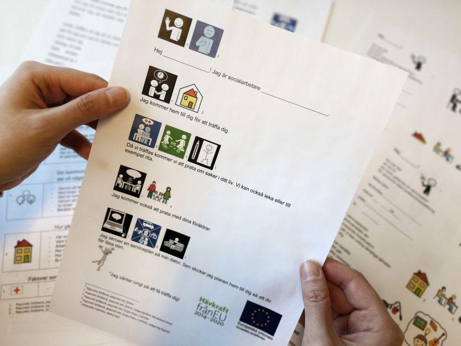 Förhandsmaterial med bilder och text