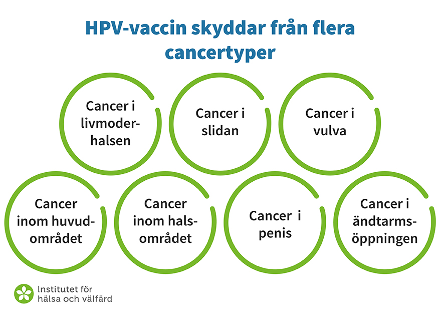 HPV rokote suojaa kohdunkaulan-, emättimen-, ulkosynnyttimien-, pään alueen-, kaulan alueen-, peniksen- ja peräaukon syöviltä. 