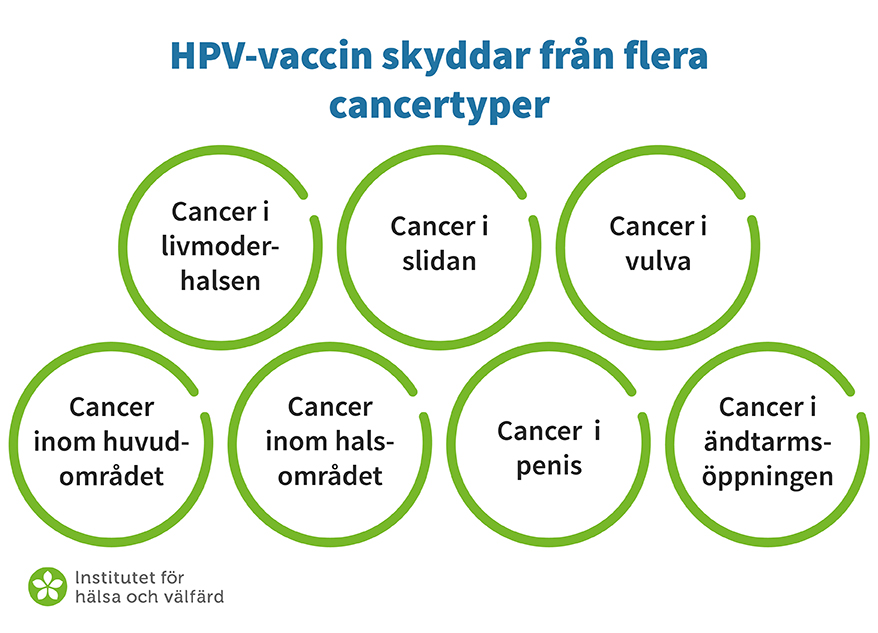 HPV-vaccinet skyddar mot många olika cancertyper 
