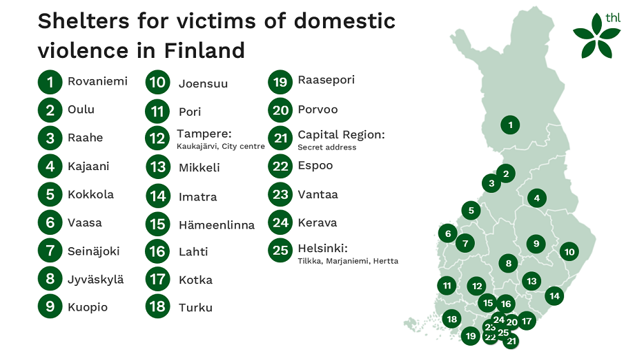 Shelter municipalities at the end of 2024.