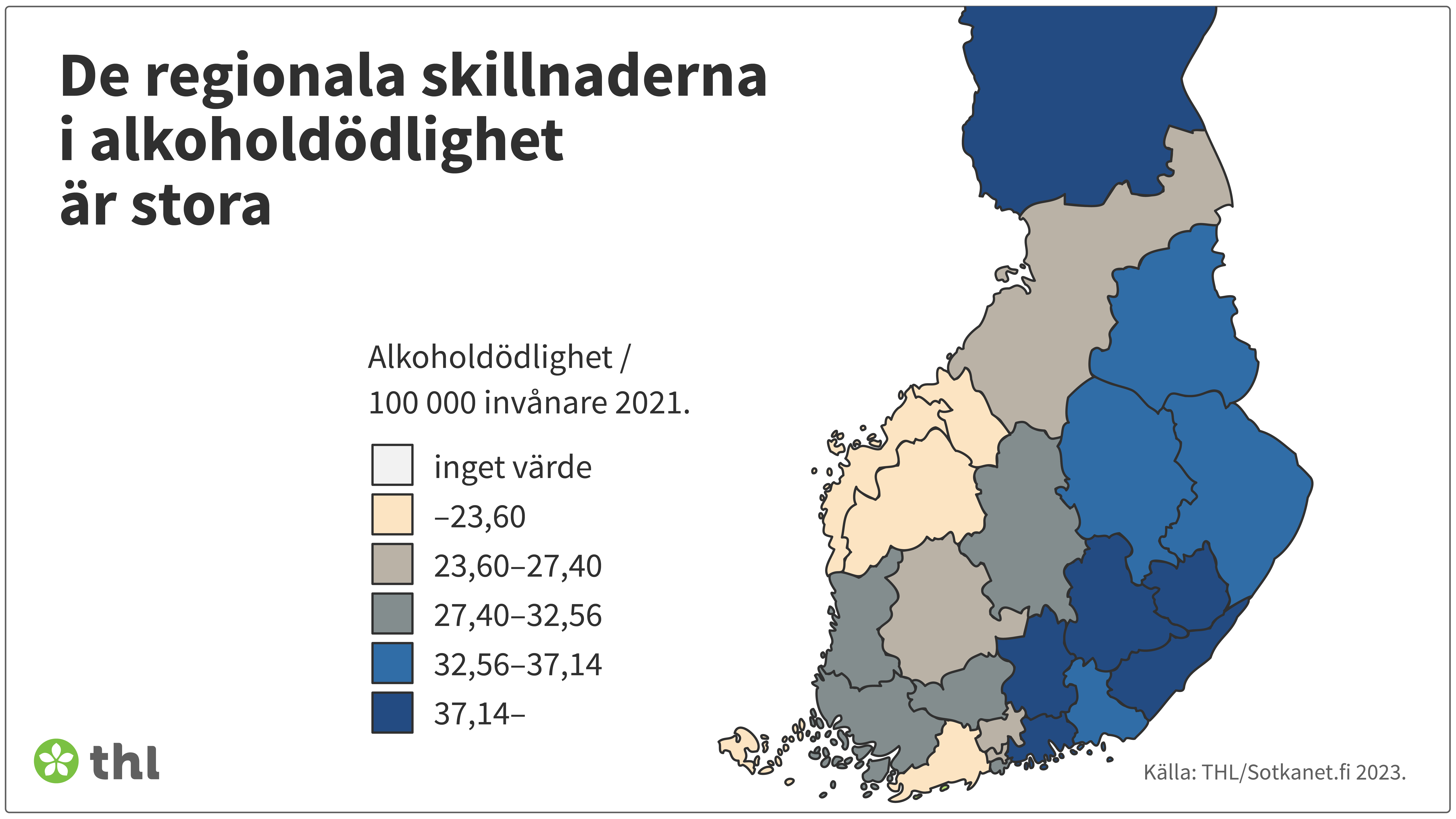 De regionala skillnaderna i alkoholdödlighet är stora.