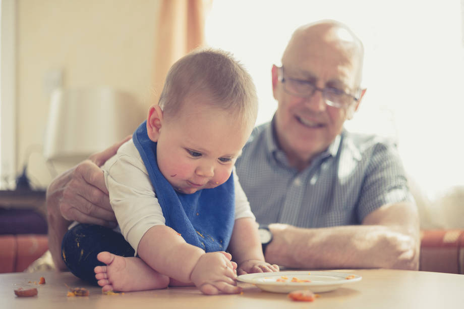 Toddler and grandfather.
