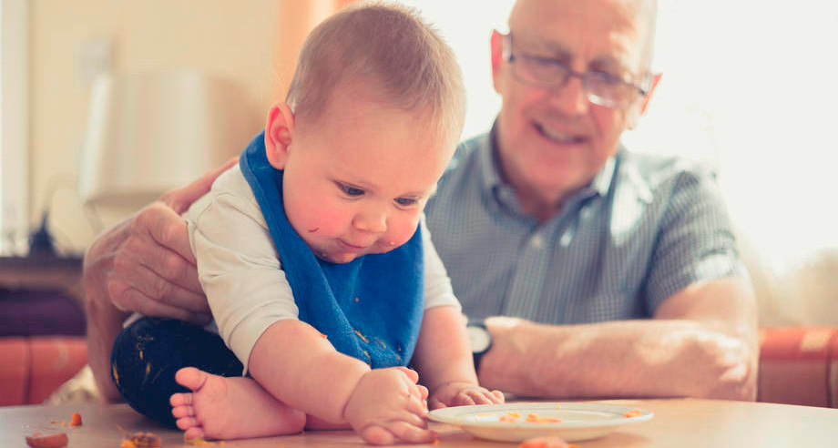 Grandfather and baby.