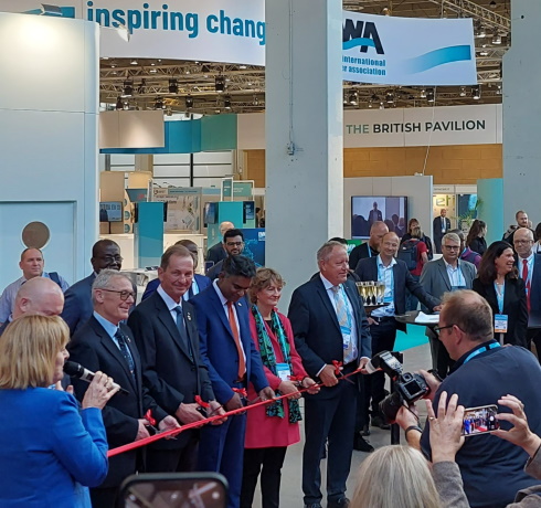 The IWA exhibition was officially opened by ceremony of cutting the red ribbon.