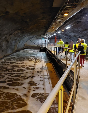Guests of IWA's Helsinki side event on tour at Viikinmäki wastewater treatment plant.