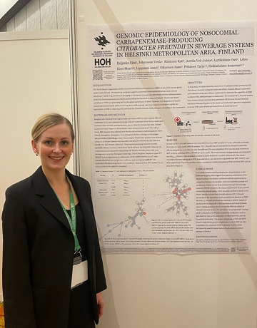  Viivi Heljanko presenting the results of the WastPan project at the World One Health congress in Singapore.