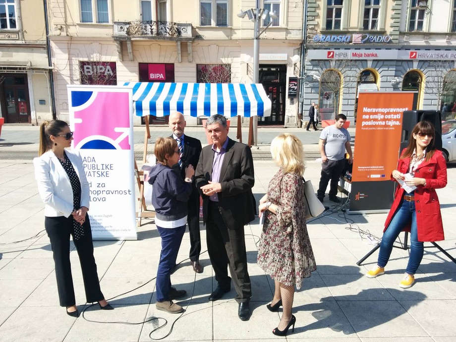 People talking on the street.