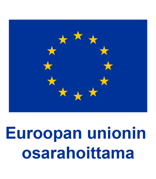 EU:n tähtilippu, jossa lukee Euroopan unionin osarahoittama